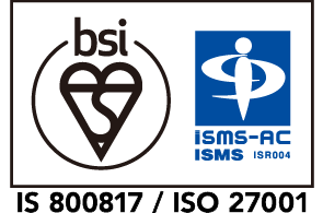 ロゴ：IS 800817 / ISO 27001